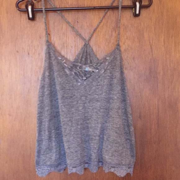 Urban Outfitters Tops - Urban Outfitters Kimchi Blue Gray Lace Tank Top